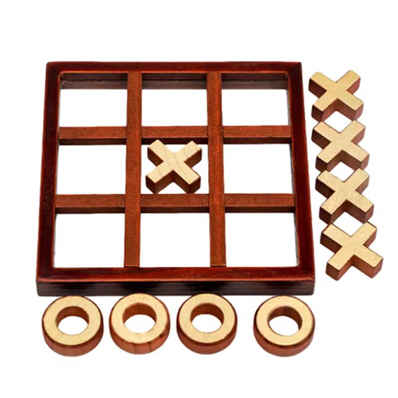 Wooden Tic Tac Toe Board Game Puzzle Toys for Party Family Fun Entertainment Parent Child Interaction Chess Best Gifts