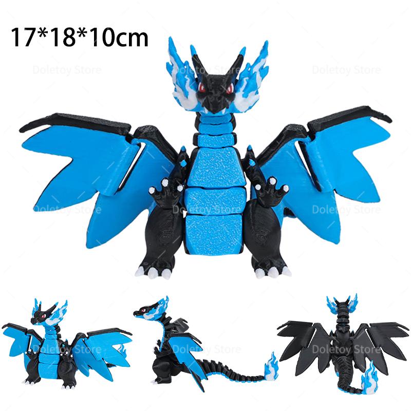 3D Printing Pokemon Action Figures Magikarp Charmeleon Gliscor Bulbasaur Multi-Joint Movable Collection Model Toys Kids Gift