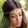 Exotische Feng Shui Perlen Kopfschmuck Haarkette Damen Einfach Ethnischer Stil Wassertropfen Augenbrauen Gezackter Rand Temperament Braut Accessoires