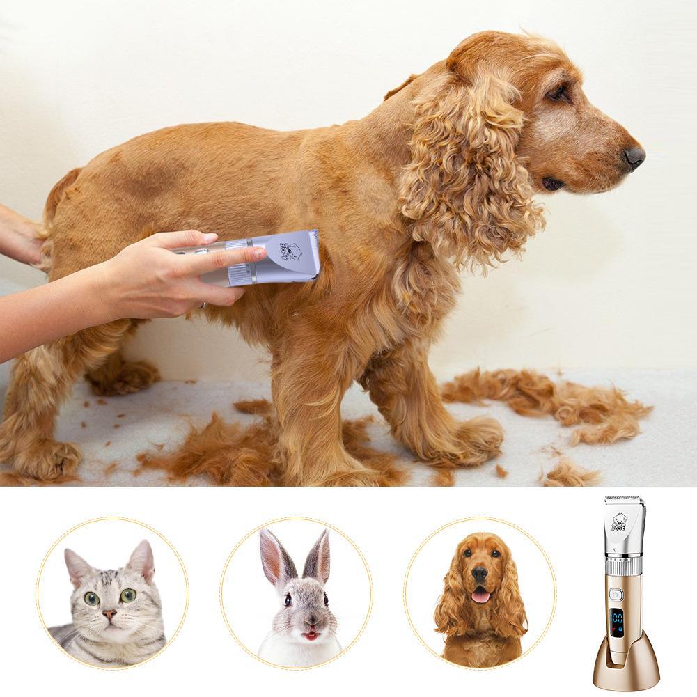 LCD Display Ceramic Blade Pet Clipper: Full Body Wash Trimmer for Cats and Dogs