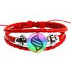 1 Stück Kindergeschenk Anime Mega Stein Pokemon Snap Geflochtenes Lederarmband Glas Cabochon Verstellbares Armband Schmuck für Frauen