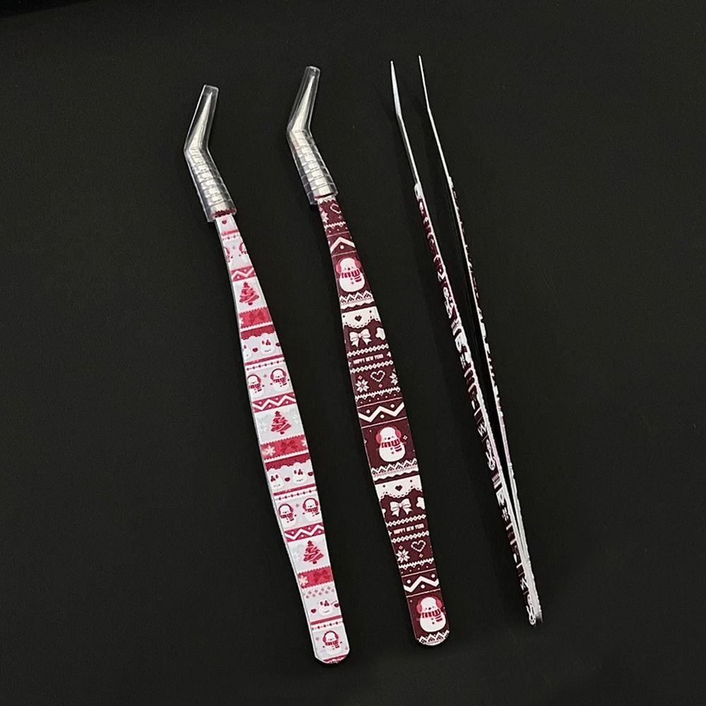 High Precision Curved Stickers Tweezers Anti-static Eyelash Curler  Miniature Scene Stickers