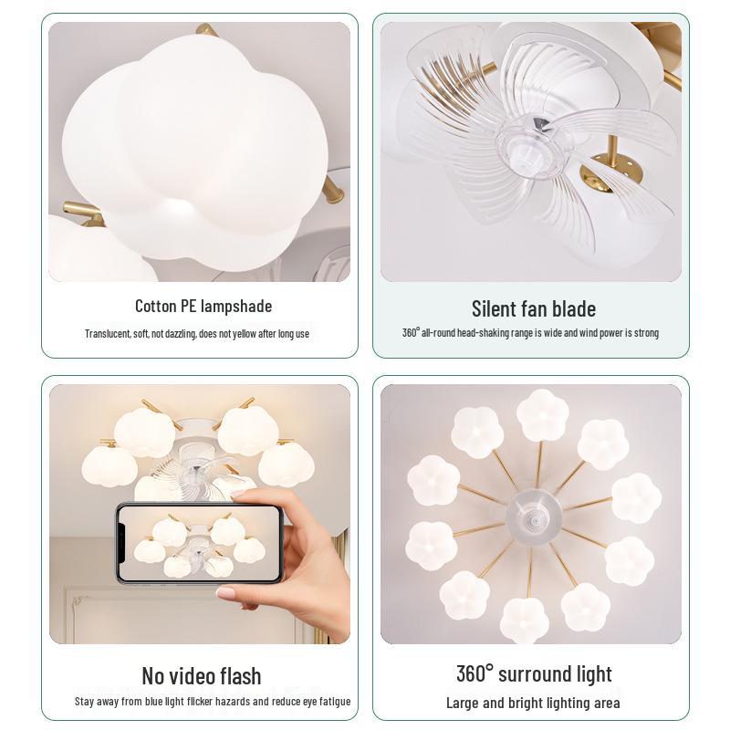 2025 Modern Minimalist Head-Shaking Fan Light for Living Room