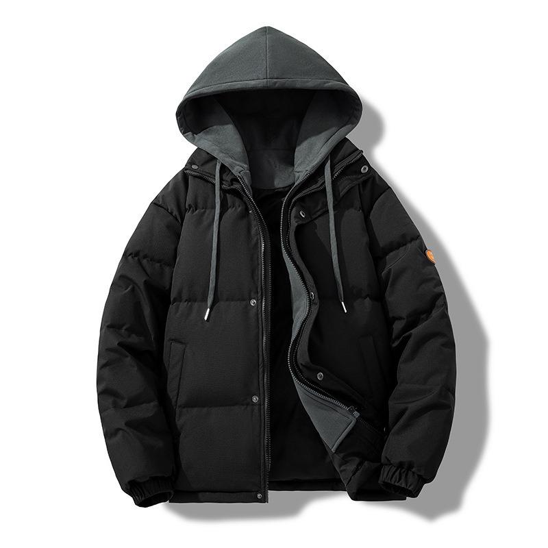 Winter New Product 90 White Duck Down Youth Style Fashionable Versatile Loose Casual Fake Two Down Jackets Simple Men