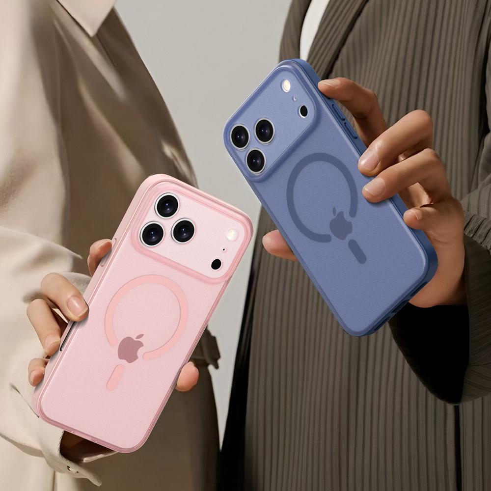 KEYSION Magnetic Matte Transparent Case for MagSafe for iPhone 17 Pro Max Silicone+PC Shockproof Wireless Charging Phone Cover