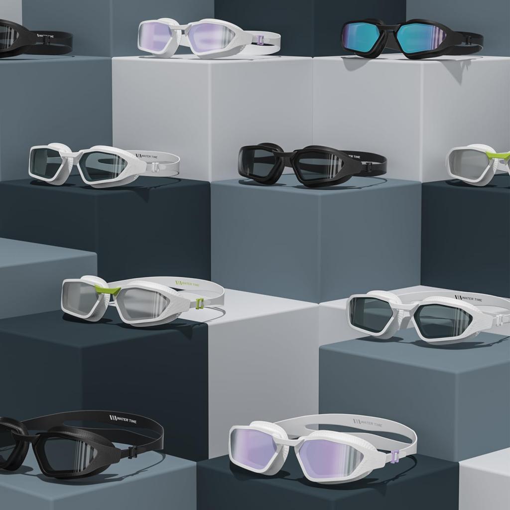 WATERTIME Adult Swimming UV Clear for Adults Goggles, Anti-Fog, Waterproof, Protection, Vision, Unisex, (Rhythmic Purple)