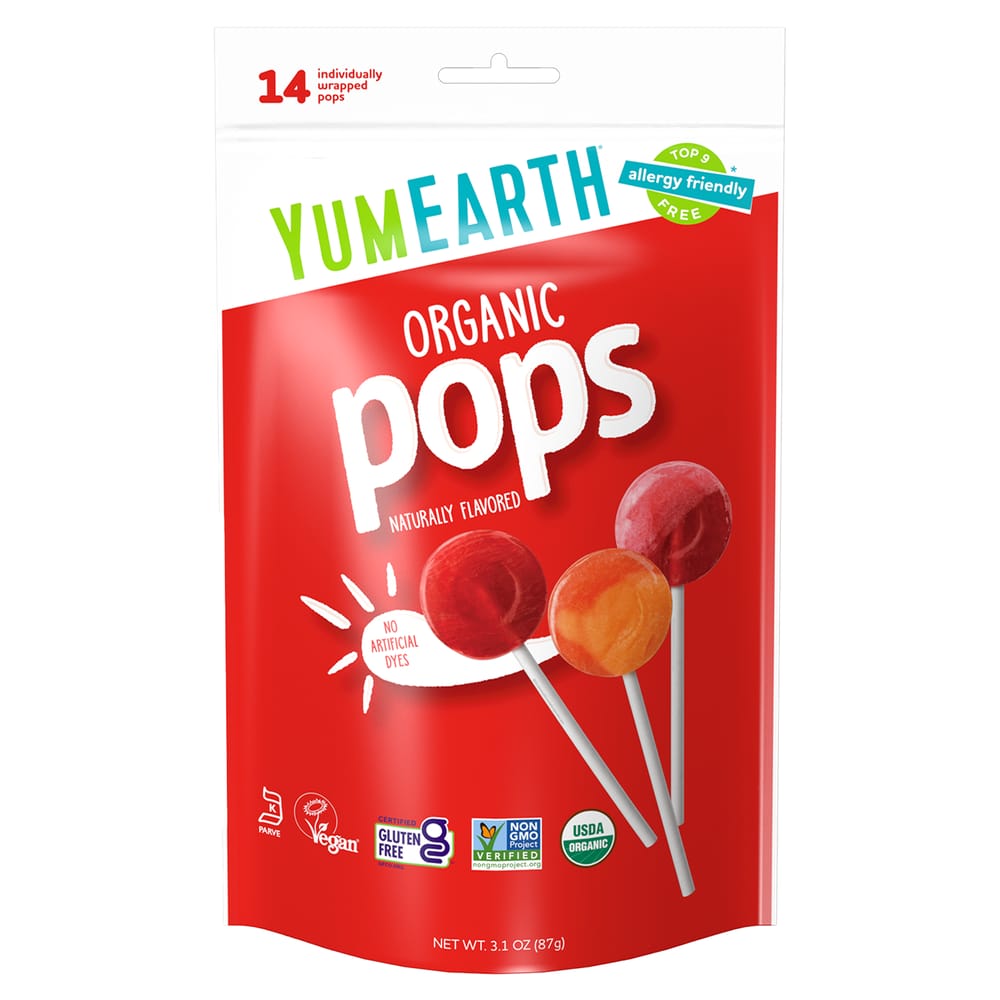 iHerb YumEarth Assorted Lollipops, 14 Individually Wrapped, 87g (3.1oz)