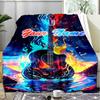 1PC Custom Name "Flame Guitar Artwork" outdooor Flannel blankets Patterns Throw Blanket All-Season Soft Gift for Couch, Bed, Camping gifts
