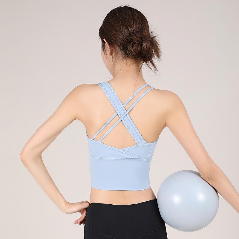 Women's Cross-Back Shockproof Sports Bra for High-Intensity Running, Yoga, Pilates, and Fitness
