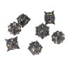 7 PCS Metal Dice Set Polyhedral Portable Board Game Dice Balanced Scrolling Vintage Table Games Accessory Black Gold