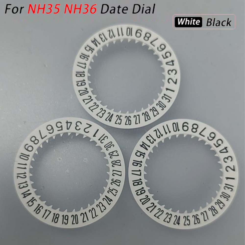 NEW NH35 NH36 Date Dial Fits NH35 NH36 NH34 Movement SKX007 SKX009 White Black Automatic Mechanical Movt Day Date Dial Wheel