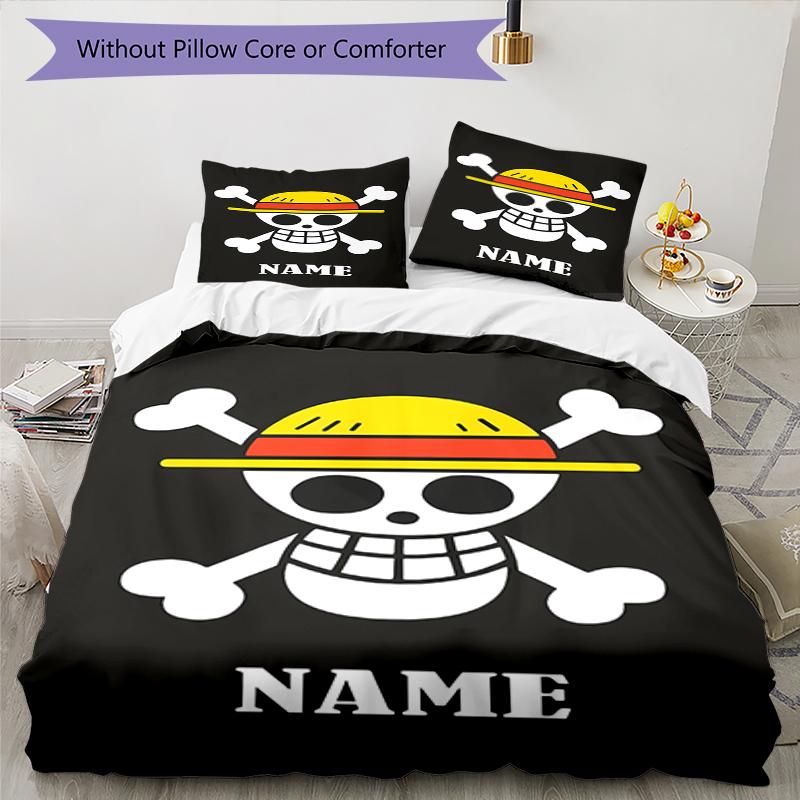 3pcs Custom Name One Piece Bedding Set Duvet Cover Closure Includes 1 Duvet Cover & 2 Pillowcases, Soft and Comfortable for All Seasons.