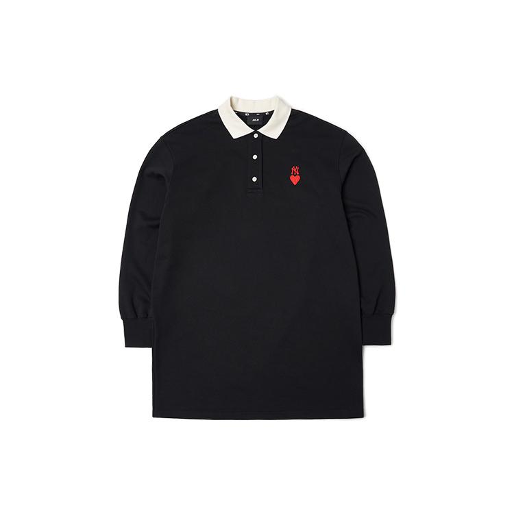 

New MLB Long Sleeved Dress Women s Black 3FOPH0114-50BKS XS