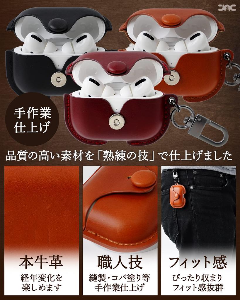 JAC AirPods Pro Case Cover Front LED Premium Genuine Full Wireless Charging Compatible Day Gift (1st/2nd Generation), Visible, Leather, Protection,