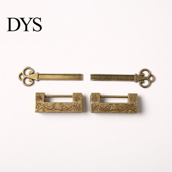 Chinese Style Drawer Padlock Bird Flower Decor Horizontal Opening Vintage Zinc Alloy Anti Rust for Cabinet Suitcase