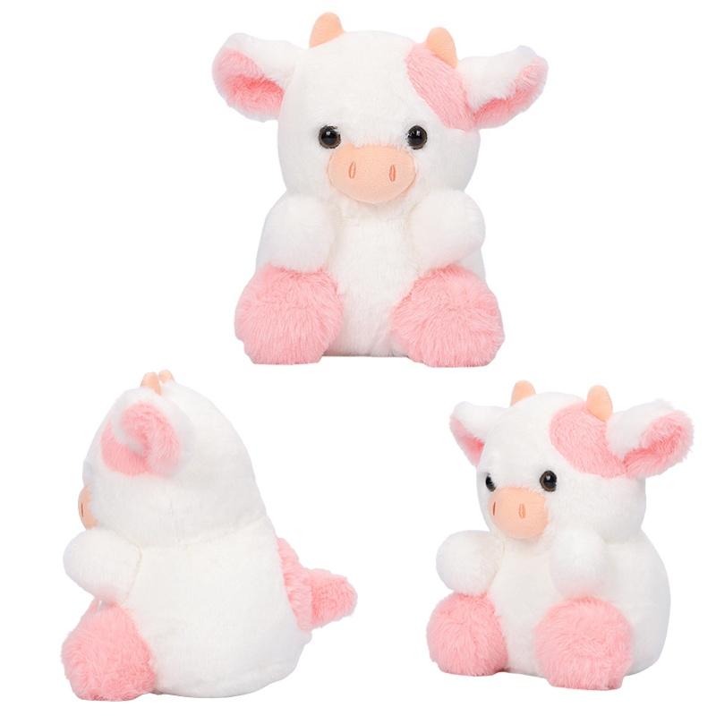 Belle Strawberry Cow Plush Toy Adorable Pink Cow Stuffed Animal