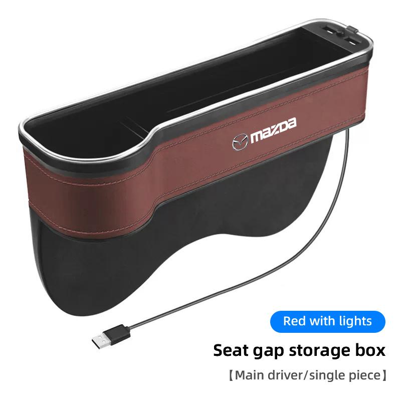 Luces LED para Coche Caja de Almacenamiento para Hueco del Asiento Portavasos con Carga USB para Mazda 2 6 3 CX5 CX80 CX70 CX90 MX30 CX60 CX50 CX30 BT50