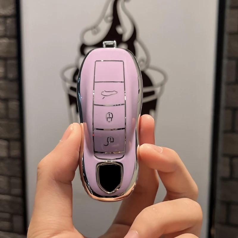 

For Porsche Cayenne 958 Macan 911 Panamera 996 991 Boxster 987 997 2019 2020 TPU Car Key Case Cover Key Shell Accessories