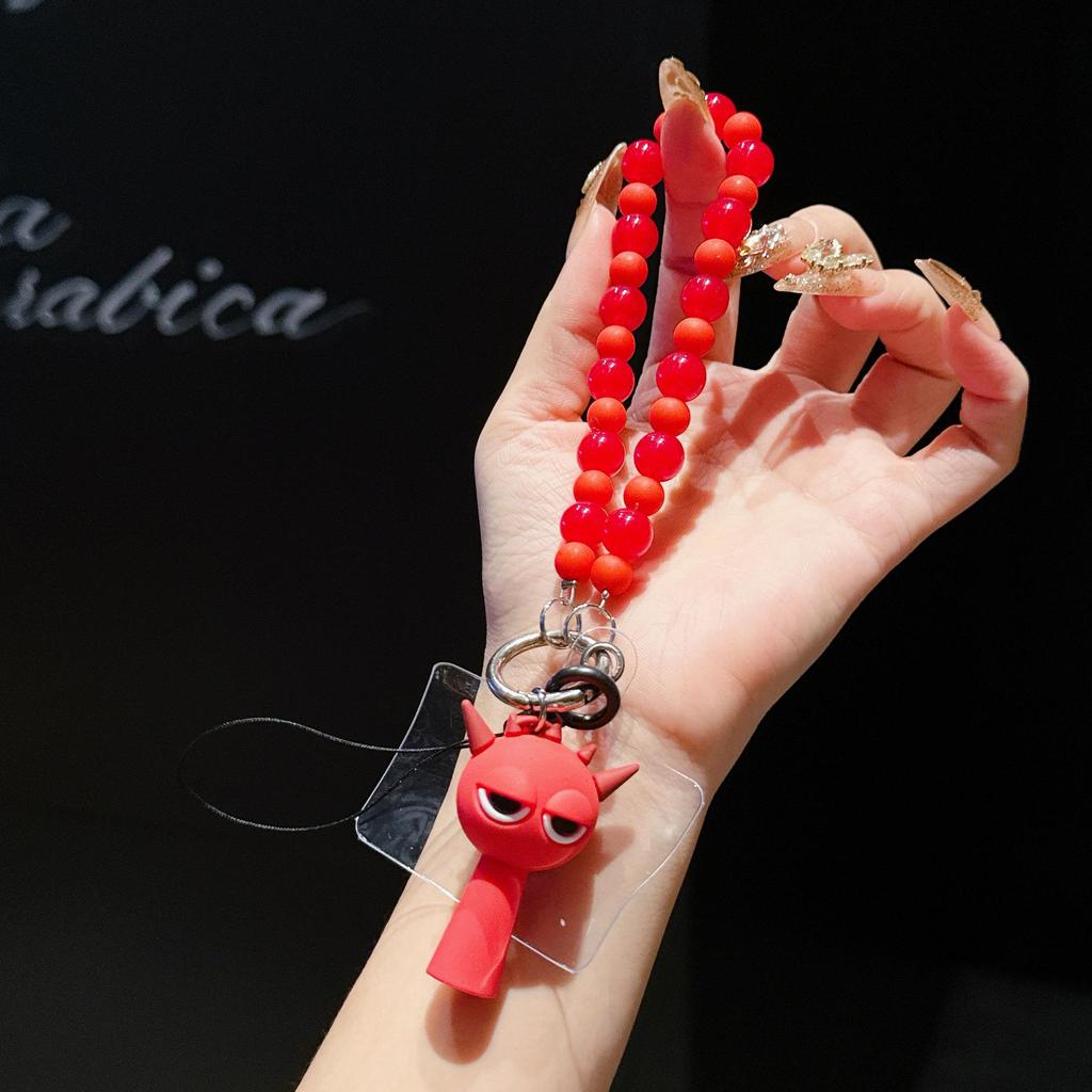 Cross-Border Cartoon Phone Pendant: Anti-Loss Lanyard & Silicone Beaded Bracelet Keychain Gift Set