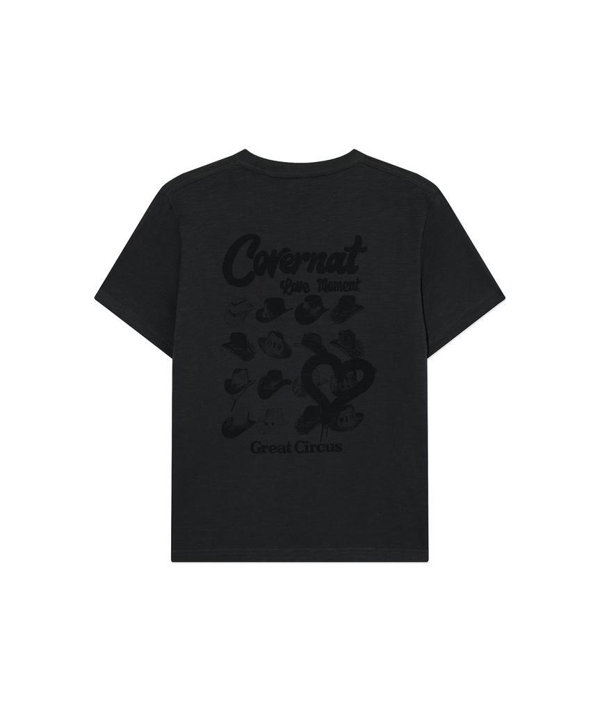 COVERNAT WOMAN Circus Graphic Short Sleeve T-Shirt Charcoal