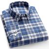 Cămașă Oxford cu carouri pentru bărbați, cu mânecă lungă, 100% bumbac, cu guler cu nasturi și buzunar la piept, croială confortabilă, casual, de primăvară-toamnă, durabilă, rezistentă la șifonare