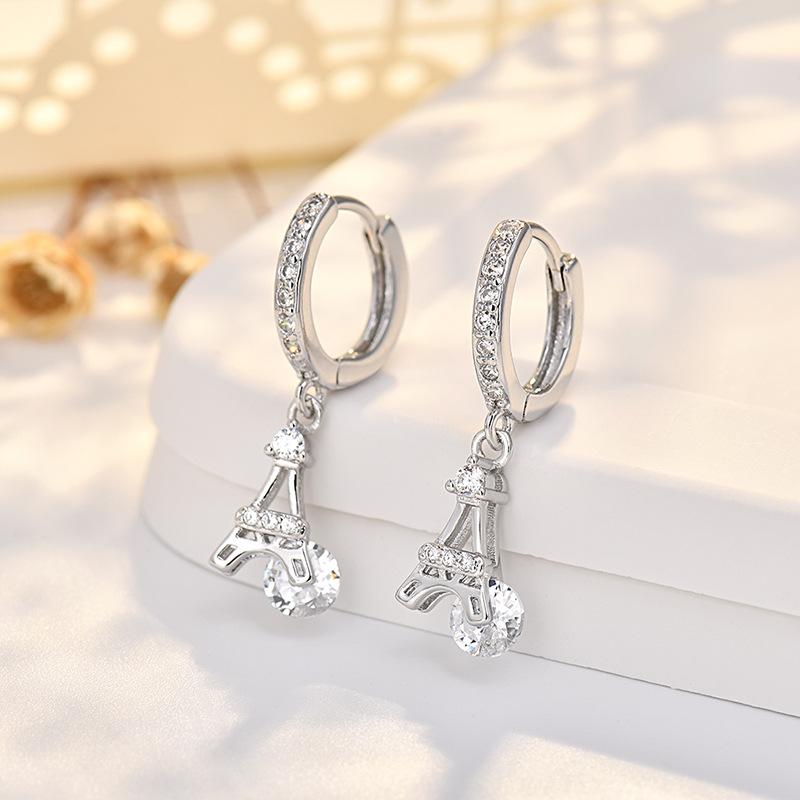 

Модные микро-инкрустированные цирконием парижские высокие серьги легкие роскошные нишевые индивидуальные серьги высококачественные серьги