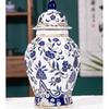 New Chinese Style Ceramic Jar Vase Entrance DecorationTV cabinet Decoration Hexagonal General Jar