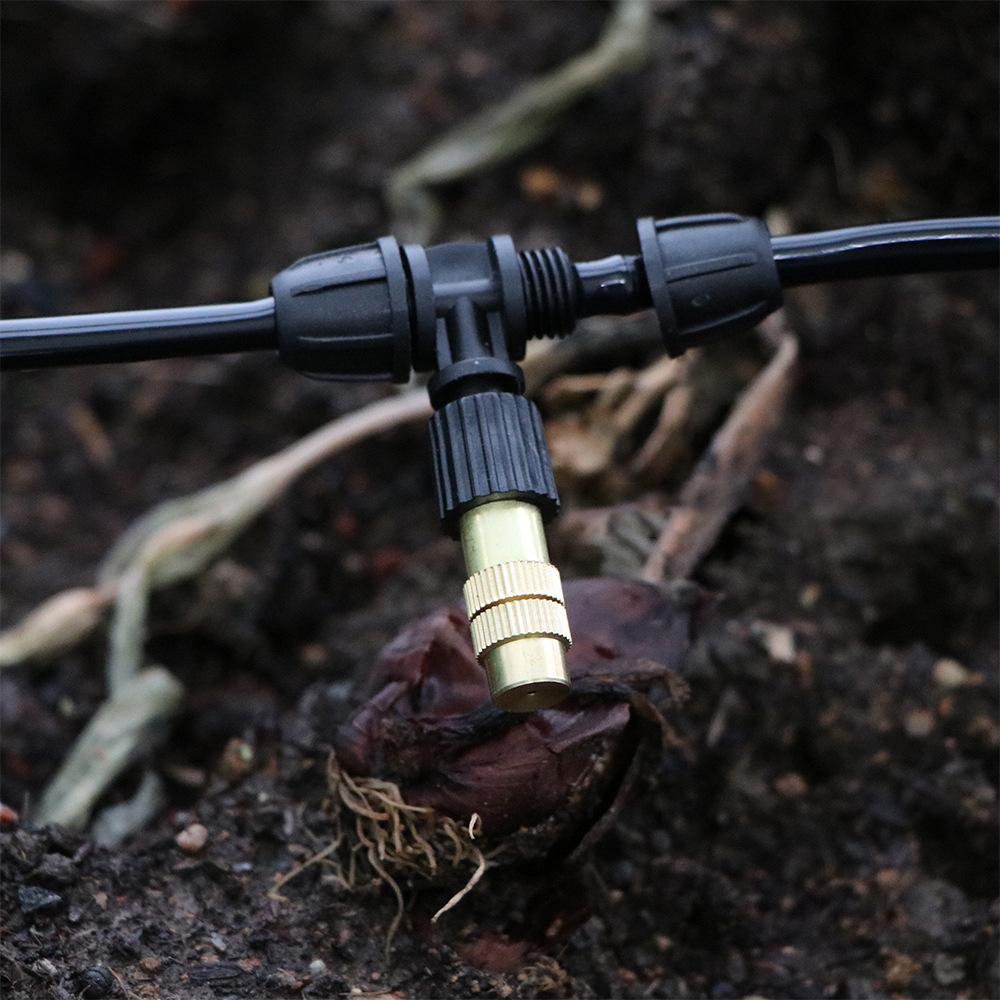 Verstellbare Kupferdüse Automatisches Bewässerungs- & Kühl-Sprinkler-Set für die Außenbewässerung