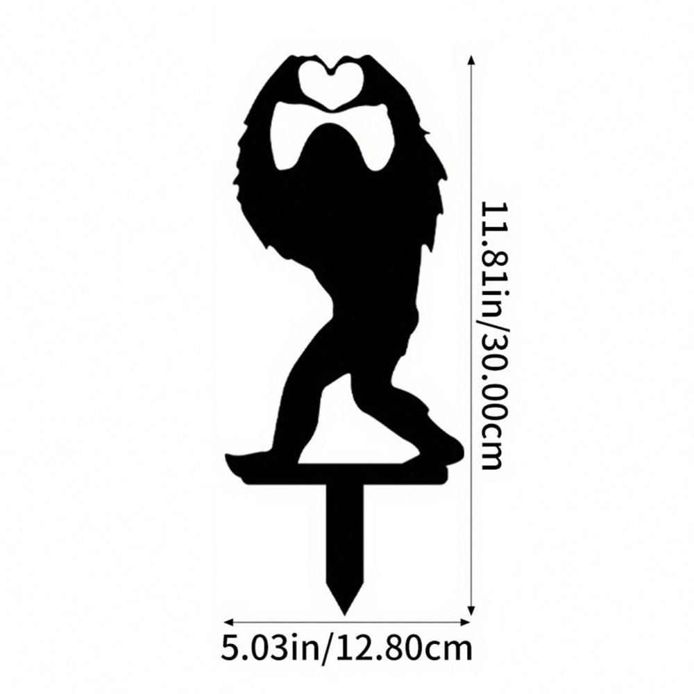 Metal Garden Stake Bigfoot Ornament Outdoor Decor Patriotic Yard Art Modern Home Accent