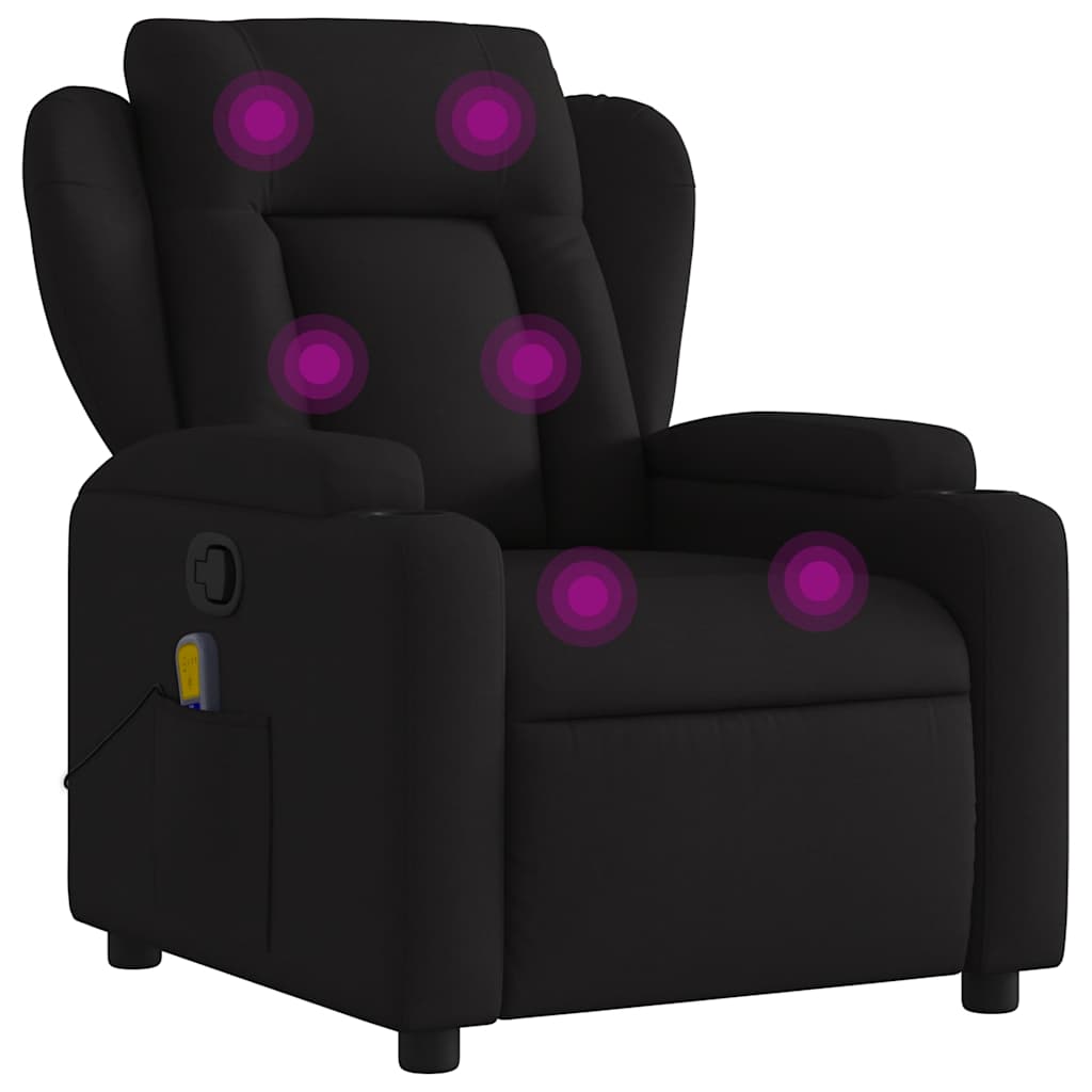 Massage Relax Chair Black Fabric