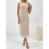 Spring/Summer New Slim Intercolored Women's Knitwear Striped Long Skirt Fashion Dress