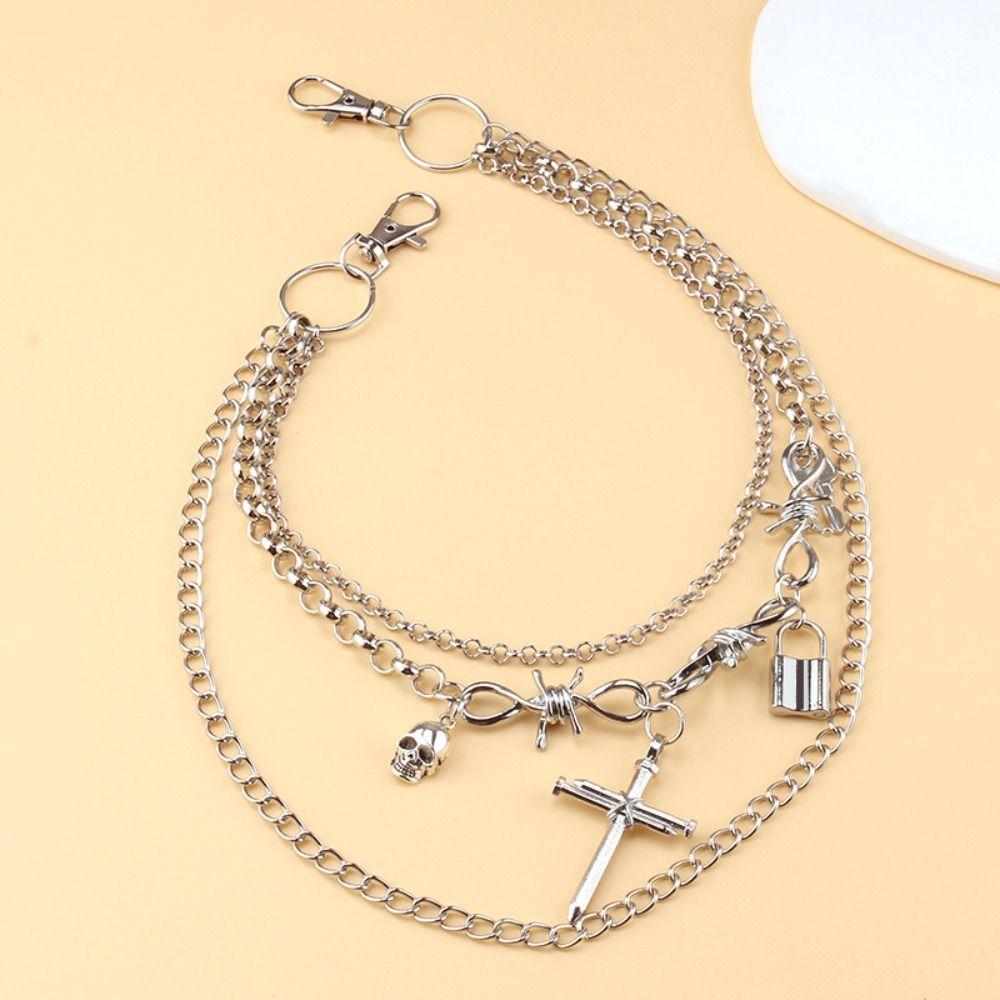 Mode Gothic Taillenkette Hip Hop Metalllegierung Quastenanhänger Hosenkette Y2K Harajuku Jeans Kette Für Frauen Mann