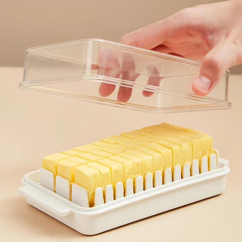 Butter Cheese Cutter Storage Box with Lid Household Kitchen Baking Food Butter Refrigerator Fresh Keeper Container Baking Tool