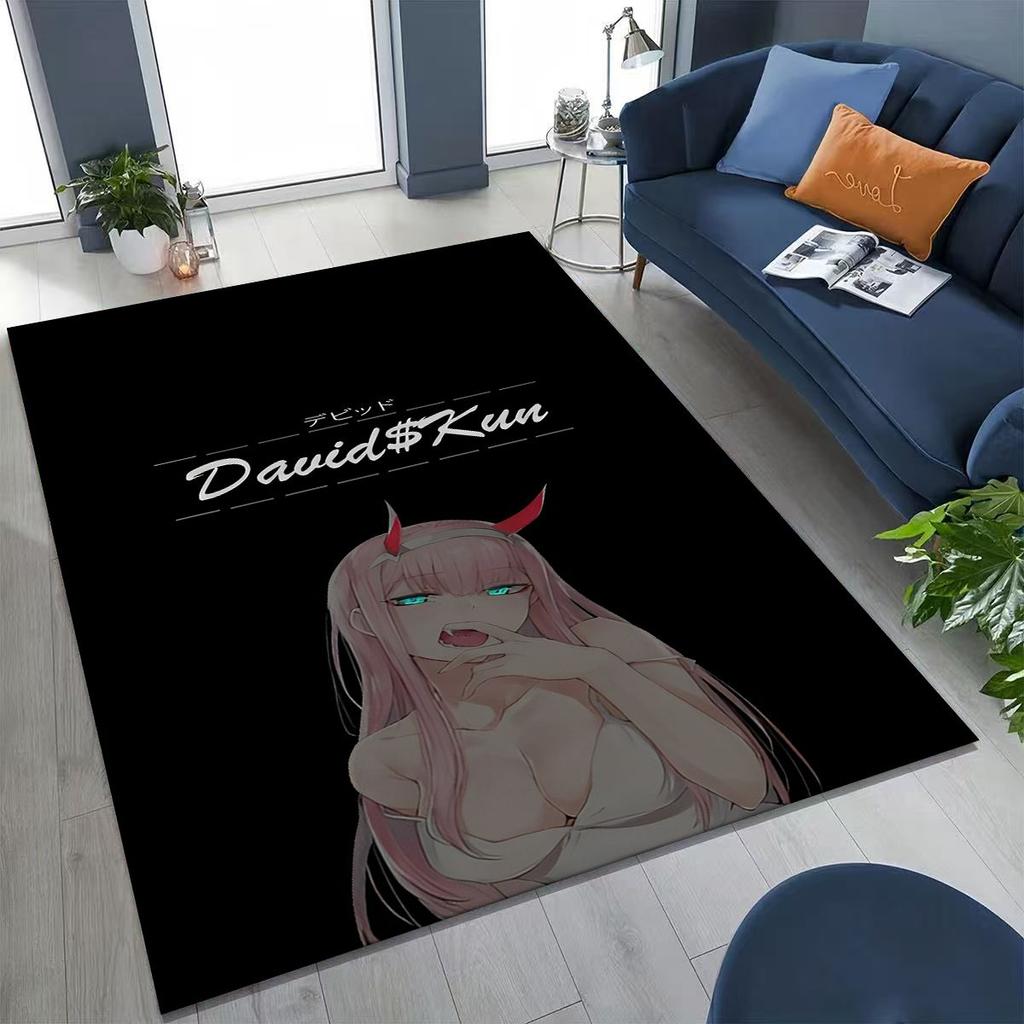 002 Zero Two DARLING in FRANXX Sexy Girl Cartoon Carpet Rug for Bedroom Living Room Sofa Home Doormat Decor,Non-slip Floor Mat