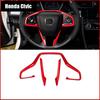 Red Interior Steering Wheel Cover Trim For Honda Civic 2016-2020 10th