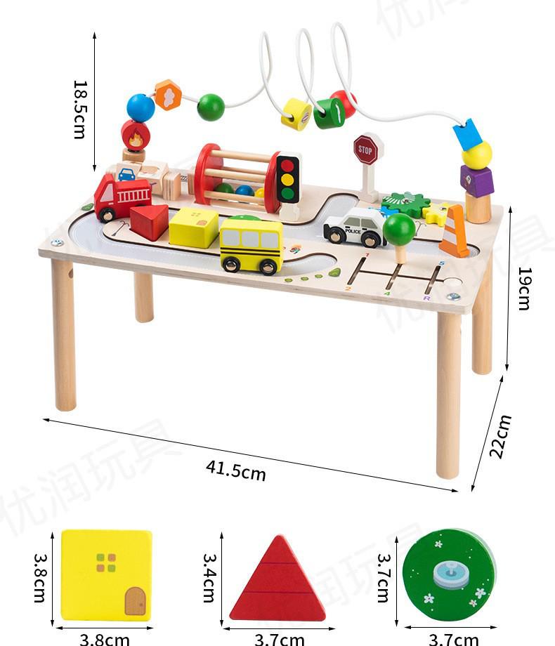 Wooden Busy Board: Multifunctional Activity Table for Toddlers, Bead Maze & Early Education Toy