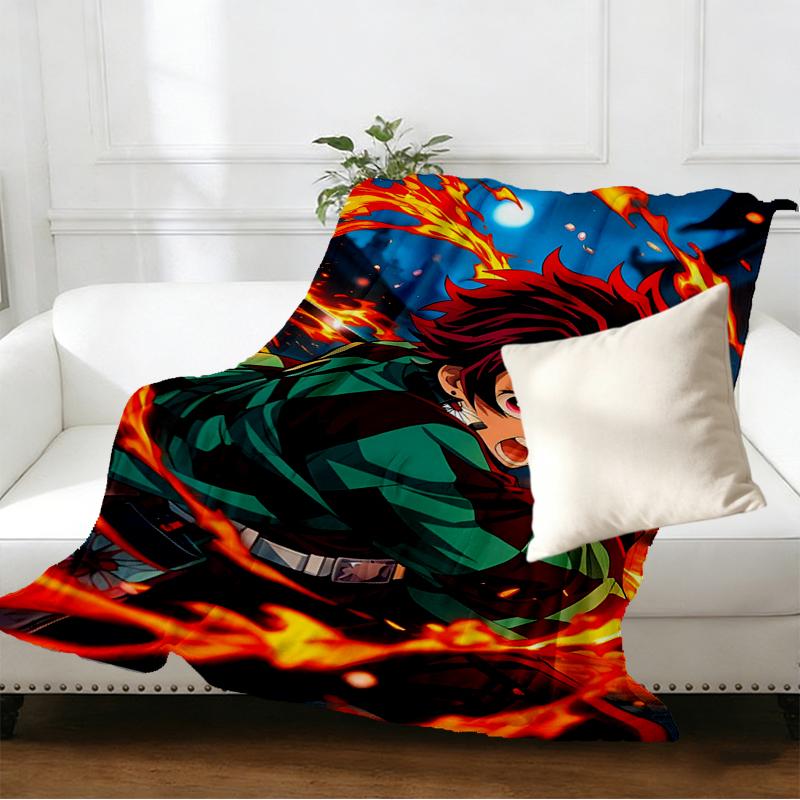 Demon Slayer Print Blanket - Soft & Comfortable, for Bedroom, Travel, Sofa, Home Decoration - Birthday Christmas Gift for Friend