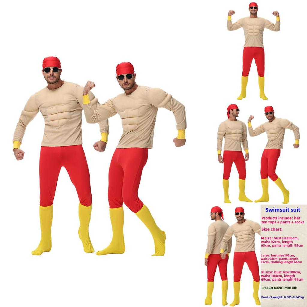 Halloween Costume With Polyester Fabric Funny Muscle Suit For Party Dress Up