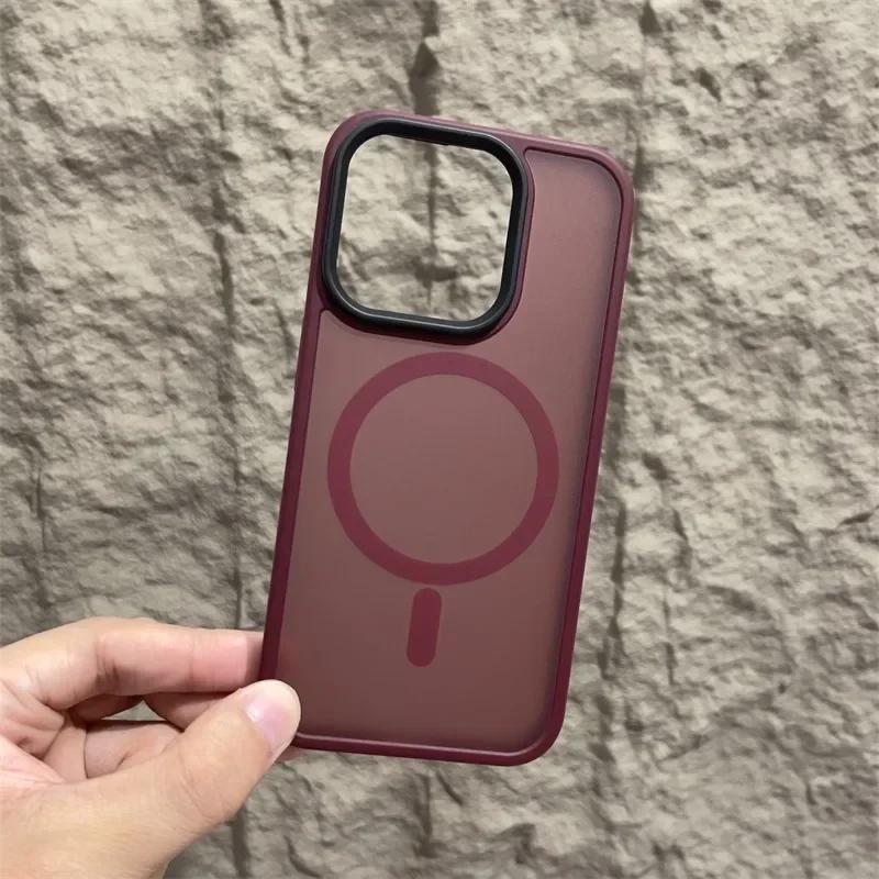 Original Matte Magnetic Phone Case For iPhone 17 Air 16 15 14 12 11 13 Pro Max For Magsafe Wireless Charging Translucent Cover