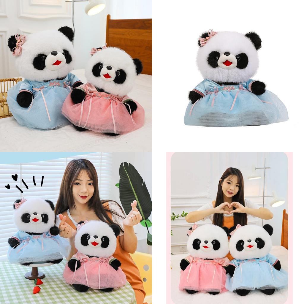 Adorable Large Panda Plush Toy With Chinese Style Hanfu Design For Birthday Gifts And Cuddling Comfort