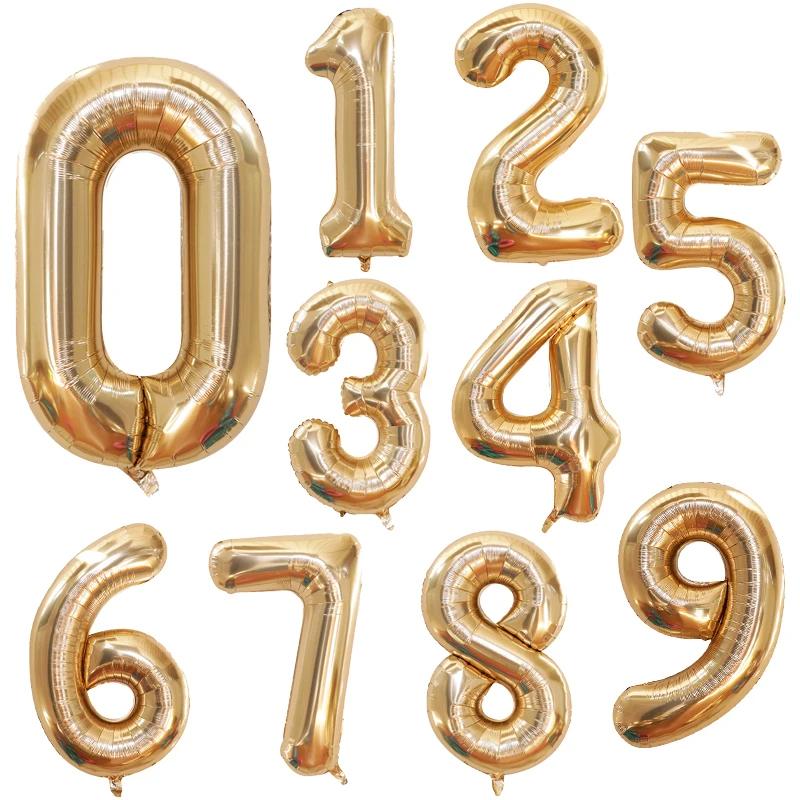 Palloncini Compleanno Grandi in Foil da 40 Pollici Palloncino Numero in Elio 0-9 Buon Compleanno Decorazioni Festa di Matrimonio Baby Shower Figure Grandi Globo