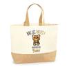 Tote Bag - PLANETEE - Fanny Bas Les Pattes Ours - Natural Jute - Printed In France - Large Handles