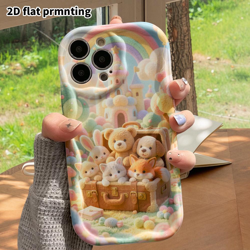 Phone Case: 2D flat, suitable for iPhone 18, 17, 16, 15, 14, 13, 12Pro protective case, Rainbow Castle, perfect Christmas and Halloween holiday gift