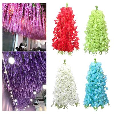 10 Pièces Vigne Artificielle Glycine Intérieur Extérieur Murale Guirlande de Fleurs Artificielles Maison Mariage Fête Festival Décoration Florale Simulée