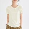 Lyocell Linen T-shirt Women's Summer Short-sleeved Thin Bottoming Shirt Loose Top Clothes