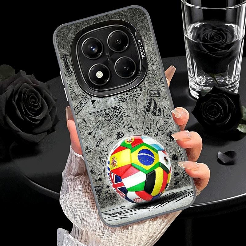 

Football Soccer Ball Design Shockproof Phone Case for Xiaomi Redmi Note 15 14 13 12 Pro Plus 11 11S 11T 5G Cover Anti Fall Funda Redmi Note 13 5G
