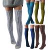 Oberschenkelhohe Socken für Damen, Winterliche Kniestrümpfe, Zopfmuster-Stiefelsocken, Modische Dicke Oberschenkel-Beinwärmer