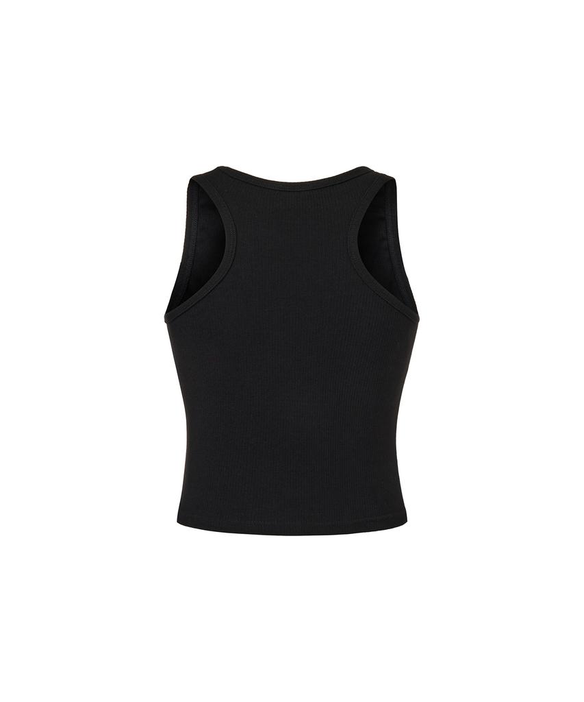 Mihag Metal Plate Crop Sleeveless (Black)