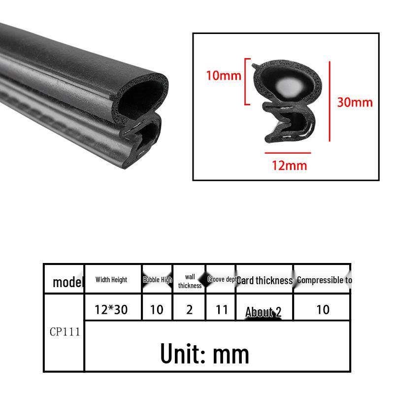 U-Shaped Rubber Steel-Backed Sealing Strip for Car Doors and Cabinets