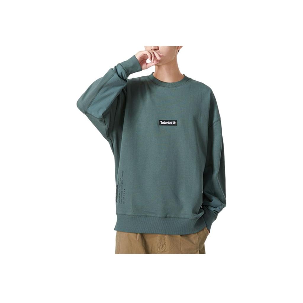 Timberland Solid Color Letter Logo Print Crew Neck Pullover Long Sleeve Sweatshirt Men Sweatshirt Green A5VQS-392